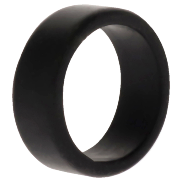 Silicone Wedding 2Layer Beveled 8mm Ring - Black by ROQ for Men - 8 mm Ring - Picture 1 of 2